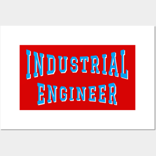 Industrial Engineer in Turquoise Color Text Posters and Art